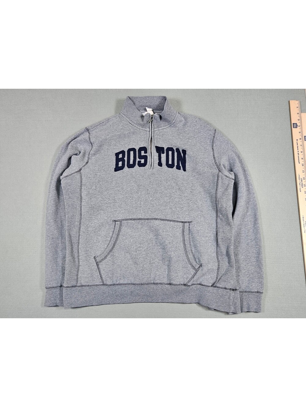 Blue 84 Boston Gray Quarter Zip Sweatshirt Hoodie XL